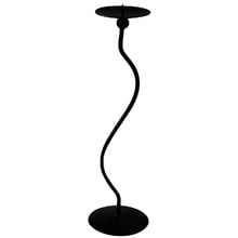 Black Waved Wrought Iron Candle Holder